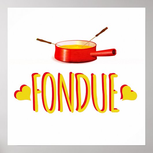 Fondue Herz und Pot Poster (Vorne)