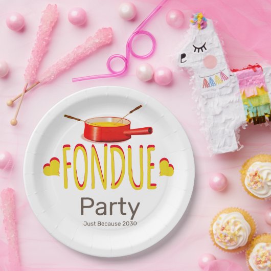 Fondue herzes and pot - Party Pappteller (Party)