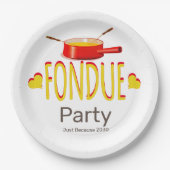 Fondue herzes and pot - Party Pappteller (Vorderseite)