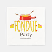 Fondue herzes and pot - Party Serviette (Vorderseite)