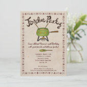 Fondue-Party Einladung (Stehend Vorderseite)