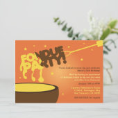 Fondue Party Einladung - Käse (Stehend Vorderseite)