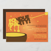 Fondue Party Einladung - Käse (Vorne/Hinten)