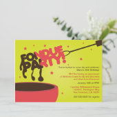 Fondue-Party Einladung - Schokolade (Stehend Vorderseite)