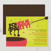 Fondue-Party Einladung - Schokolade (Vorne/Hinten)