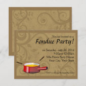 Fondue Party Einladungen - Käse (Vorne/Hinten)