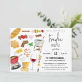 Fondue Party Weinkeller Abendessen Party Einladung (Stehend Vorderseite)