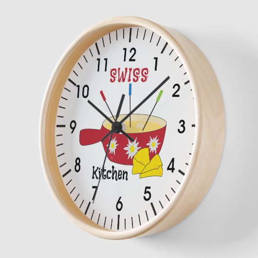 Fondue Pot | Schweizerische Küchenmauer Uhr (Winkel)