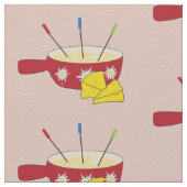 Fondue Pot und Doodle Fabric Stoff (Nahaufnahme)