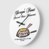 Fondue Stube, Chicago, Illinois (1972-2023) Große Wanduhr (Winkel)