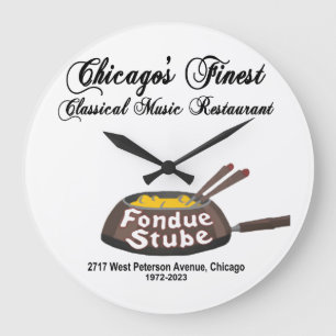 Fondue Stube, Chicago, Illinois (1972-2023) Große Wanduhr