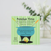 Fondue Time! Einladung (Stehend Vorderseite)
