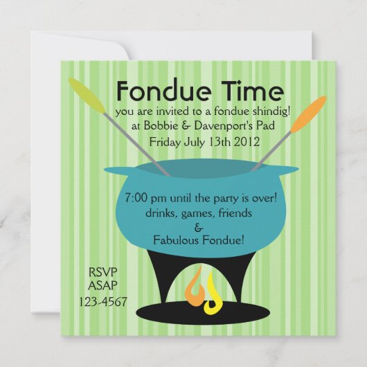 Fondue Time! Einladung (Vorderseite)