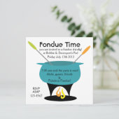 Fondue Time! Einladung (Stehend Vorderseite)