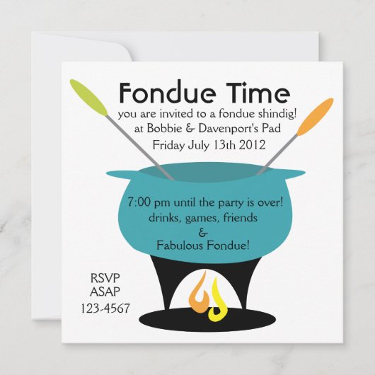 Fondue Time! Einladung (Vorderseite)