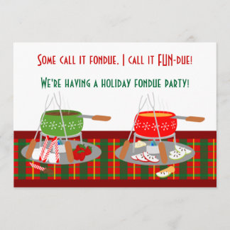 Fondue-Topf-Weihnachtsfondue-Party Invitaitons Einladung