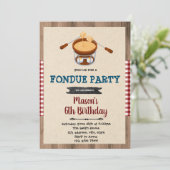 Fondueschokoladen-Party Einladung (Stehend Vorderseite)