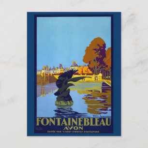 Fontainebleau, France Vintage Travel Poster Postkarte