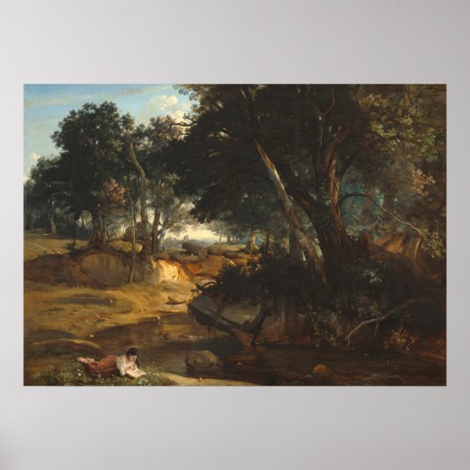 Fontainebleau - Jean-Baptiste - Corot Fine Art Pos Poster (Vorne)