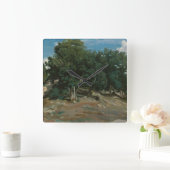 Fontainebleau Oak Trees Quadratische Wanduhr (Zuhause)