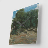 Fontainebleau Oak Trees Quadratische Wanduhr (Winkel)