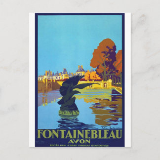 Fontainebleau Vintage Travel Poster Postkarte