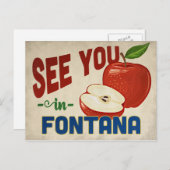 Fontana California Apple - Vintage Travel Postkarte (Vorne/Hinten)