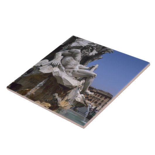 Fontana dei Quattro Fiumi, Piazza Navona, Rom, Fliese (Seite)