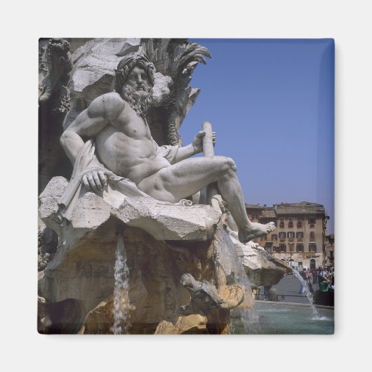 Fontana dei Quattro Fiumi, Piazza Navona, Rom, Magnet (Vorne)