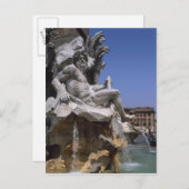 Fontana dei Quattro Fiumi, Piazza Navona, Rom, Postkarte (Vorne/Hinten)