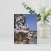 Fontana dei Quattro Fiumi, Piazza Navona, Rom, Postkarte (Stehend Vorderseite)