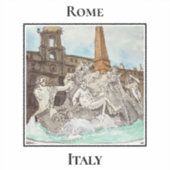 Fontana dei Quattro Fiumi. Rome, Italy Aufkleber (Vorderseite)