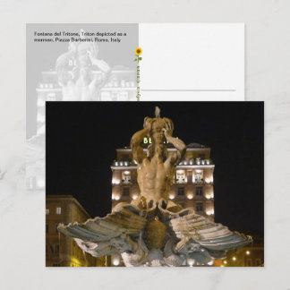 Fontana del Tritone, Rome, Italy  -  Postkarte