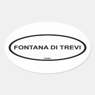 FONTANA DI TREVI OVALER AUFKLEBER
