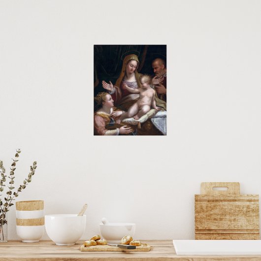 Fontana - Die heilige Familie mit der Heiligen Kat Poster (Küche)