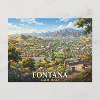 Fontana Kalifornien Reise | Malerische Stadtansich Postkarte