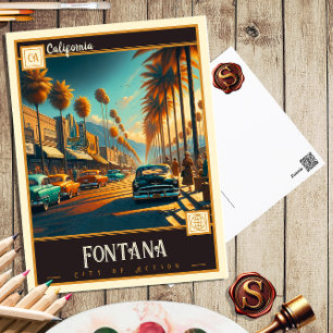 Fontana, Kalifornien   Vintage Postkarte