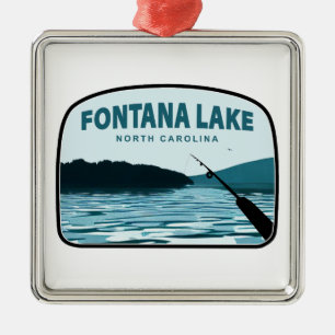 Fontana Lake North Carolina Angelrute Ornament Aus Metall