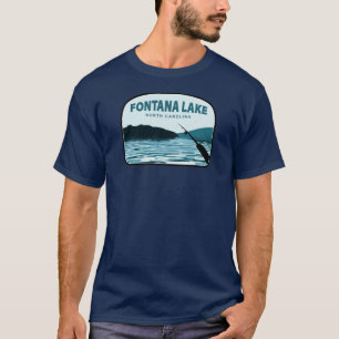 Fontana Lake North Carolina Angelrute T-Shirt