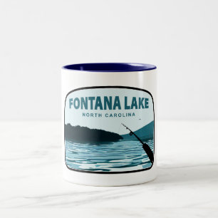 Fontana Lake North Carolina Angelrute Zweifarbige Tasse
