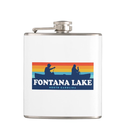 Fontana Lake North Carolina Canoe Flachmann (Vorderseite)