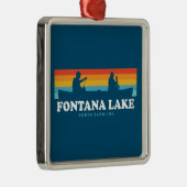 Fontana Lake North Carolina Canoe Ornament Aus Metall (Rechts)