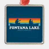 Fontana Lake North Carolina Canoe Ornament Aus Metall (Vorne)