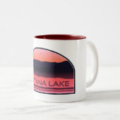 Fontana Lake North Carolina Red Sunrise Zweifarbige Tasse (VorderseiteRechts)