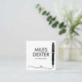 Fontäne Pen Signature Logo Notary Public Legal Quadratische Visitenkarte (Stehend Vorderseite)