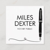 Fontäne Pen Signature Logo Notary Public Legal Quadratische Visitenkarte (Vorderseite)