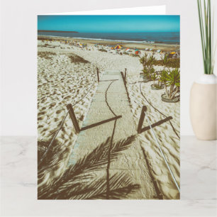 Fonte da Telha Beach in Costa da Caparica Küste. Dankeskarte