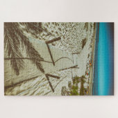 Fonte da Telha Beach in Costa da Caparica Küste. Puzzle (Horizontal)