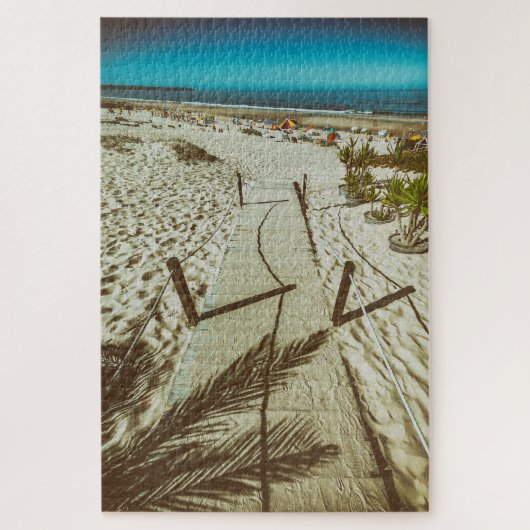 Fonte da Telha Beach in Costa da Caparica Küste. Puzzle (Vertikal)