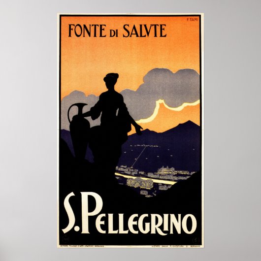Fonte De Salute S. PELLEGRINO Water und Vintag Poster (Vorne)